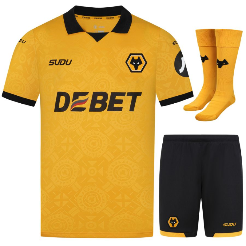 Wolverhampton 2025/26 – Kit Casa Ufficiale Bambino Completo dei Wolves
